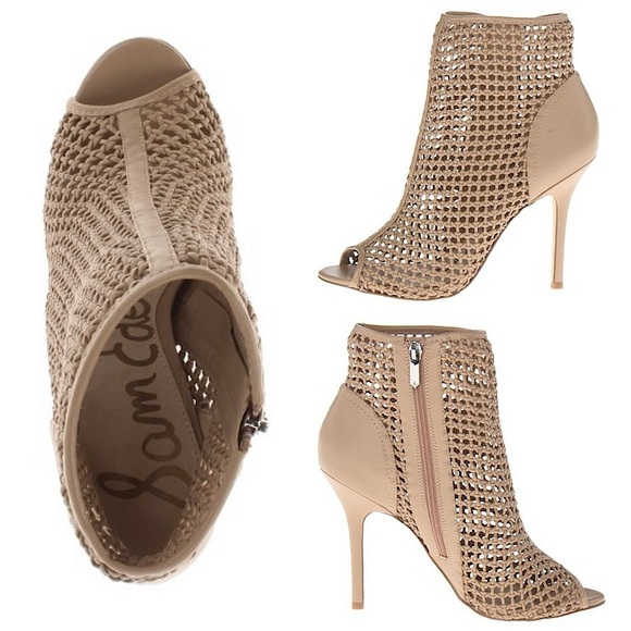 Sam Edelman Aubriana Woven Peep Toe Heel Booties - Picture 4 of 10